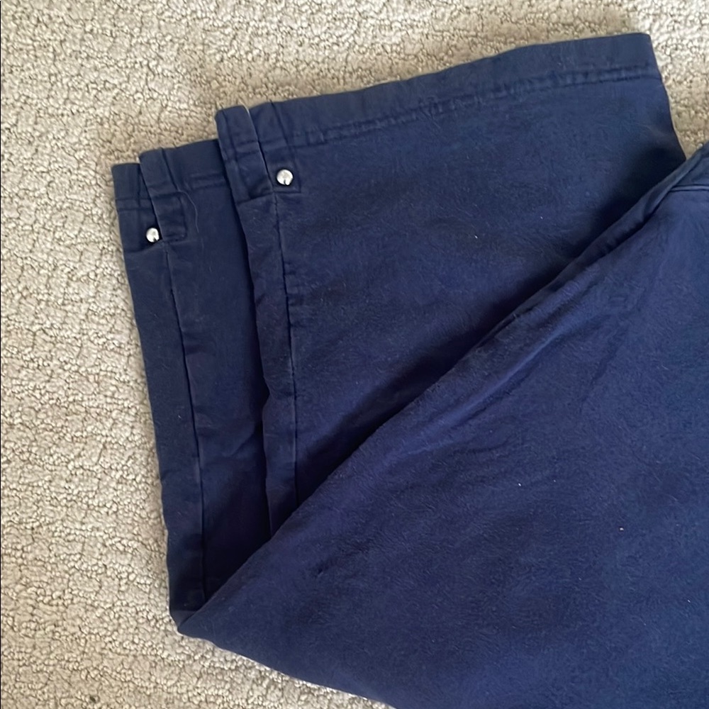 Karen Scott Navy Blue Capri Sweatpants Cotton Stretch M - Picture 3 of 9
